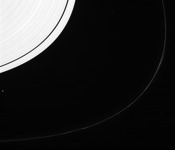 Animation of Saturn's F ring and shepherd moons