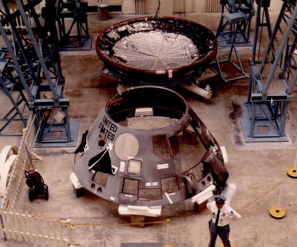 The disassembled Apollo CM after the fire (NASA/John Duncan)