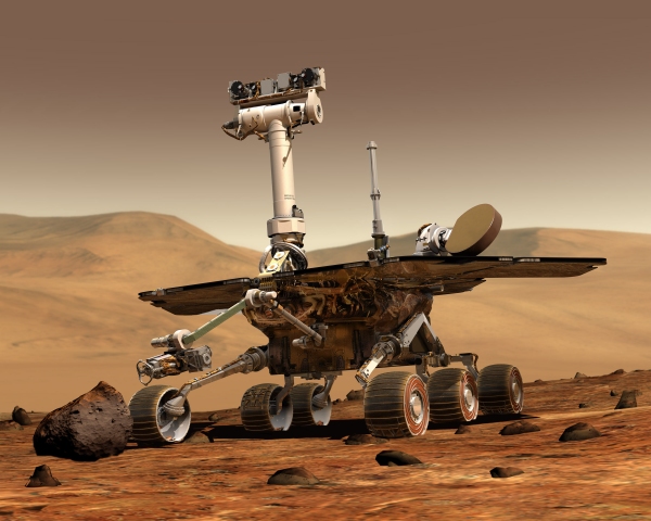 Illustration of the Opportunity rover on Mars. (NASA/JPL)